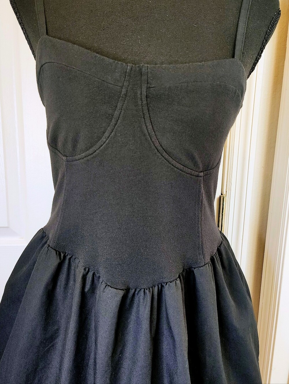 Madden NYC Black Balloon Bubble Hem Summer Mini Dress Festival Y2K Ballet Large - Picture 5 of 12